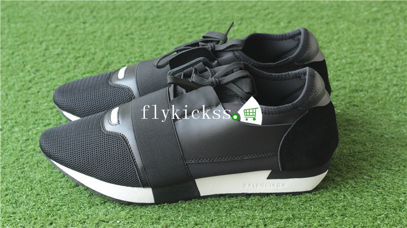 Balenciaga Race Runner Trainers Black White